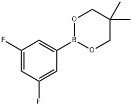 2-(3,5-ジフルオロフェニル)-5,5-ジメチル-1,3,2-ジオキサボリナン 化学構造式