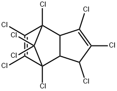 1,2,3,4,5,6,7,8,8-ノナクロロ-3a,4,7,7a-テトラヒドロ-4,7-メタノ-1H-インデン 化学構造式