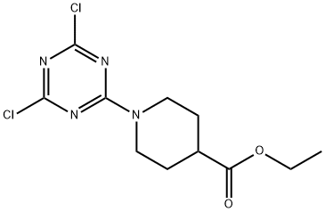 ETHYL 1-(4,6-DICHLORO-1,3,5-TRIAZIN-2-YL)PIPERIDINE-4-CARBOXYLATE Structure