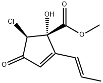 (1S)-1-Hydroxy-2-[(E)-1-propenyl]-5β-chloro-4-oxo-2-cyclopentene-1β-carboxylic acid methyl ester Structure