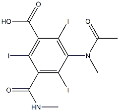 3-(acetylmethylamino)-2,4,6-triiodo-5-[(methylamino)carbonyl]benzoic acid  Structure