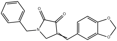 4-(1,3-Benzodioxol-5-ylmethylene)-1-benzyl-2,3-pyrrolidinedione,21659-40-5,结构式