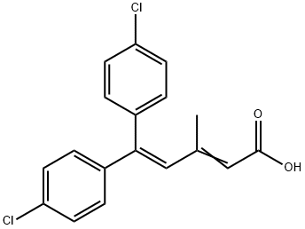 2,4-Pentadienoic acid, 5,5-bis(p-chlorophenyl)-3-methyl-,2166-84-9,结构式