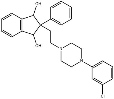 2-[2-[4-(m-Chlorophenyl)-1-piperazinyl]ethyl]-2-phenyl-1,3-indanediol Struktur