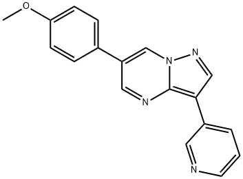 3-(3-ピリジル)-6-(4-メトキシフェニル)ピラゾロ[1,5-a]ピリミジン 化学構造式