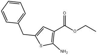 2-アミノ-5-ベンジルチオフェン-3-カルボン酸エチル 化学構造式