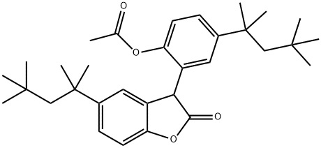 3-[2-乙酰氧基)-5-(1,1,3,3-四甲基丁基)苯基]-5-(1,1,3,3-四甲基丁基)-2(3H)-苯并呋喃酮, 216698-07-6, 结构式