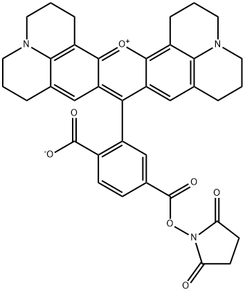 6-カルボキシ-X-ローダミン, スクシンイミジルエステル [6-ROX, SE] 化学構造式