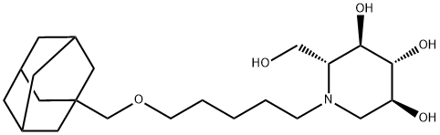 N-(5-ADAMANTANE-1-YL-METHOXY)-PENTYL-DEOXYNOJIRIMYCIN 化学構造式