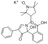 5-(2-CARBOXYPHENYL)-5-HYDROXY-1-((2,2,5,5-TETRAMETHYL-1-OXYPYRROLIDIN-3-YL)-METHYL)-3-PHENYL-2-PYRROLIN-4-ONE, POTASSIUM SALT Structure