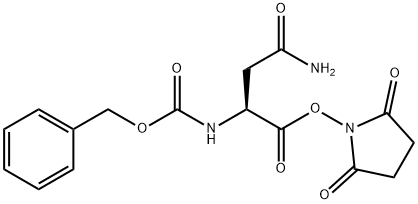 [(S)-3-アミノ-1-[[(2,5-ジオキソ-1-ピロリジニル)オキシ]カルボニル]-3-オキソプロピル]カルバミド酸ベンジル 化学構造式