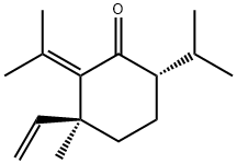 (3S,6S)-3-Vinyl-3-methyl-6-isopropyl-2-(1-methylethylidene)cyclohexanone Structure