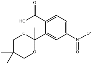 4-Nitro-2-(2,5,5-trimethyl-[1,3]dioxan-2-yl)-benzoic	acid Structure