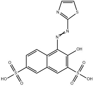 3-ヒドロキシ-4-[(チアゾール-2-イル)アゾ]-2,7-ナフタレンジスルホン酸 化学構造式