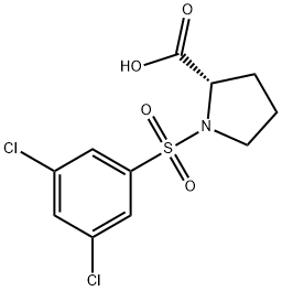 (2S)-1-(3,5-DICHLOROPHENYL)SULFONYLPYRROLIDINE-2-CARBOXYLIC ACID, 217326-48-2, 结构式