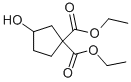 3-Hydroxycyclopentane-1,1-dicarboxylic acid diethyl ester 化学構造式
