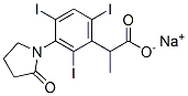 2-[3-(2-オキソ-1-ピロリジニル)-2,4,6-トリヨードフェニル]プロピオン酸ナトリウム 化学構造式