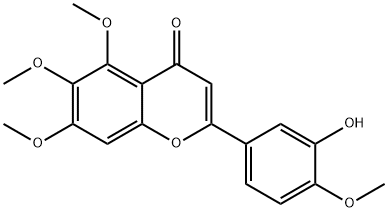 3'-ヒドロキシ-4',5,6,7-テトラメトキシフラボン 化学構造式