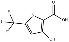 3-ヒドロキシ-5-トリフルオロメチルチオフェン-2-カルボン酸 化学構造式