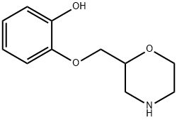 2-[(2-ヒドロキシフェノキシ)メチル]モルホリン 化学構造式