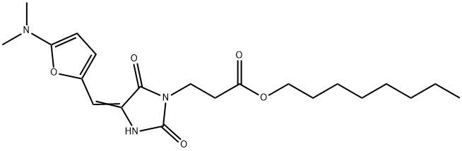 1-Imidazolidinepropanoic  acid,  4-[[5-(dimethylamino)-2-furanyl]methylene]-2,5-dioxo-,  octyl  ester Struktur