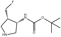 Carbamic acid, [(3S,4S)-4-(fluoromethyl)-3-pyrrolidinyl]-, 1,1-dimethylethyl Struktur
