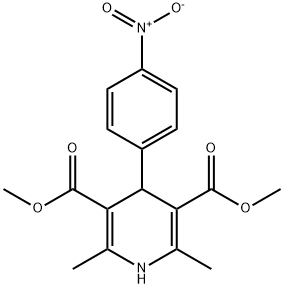 dimethyl 2,6-dimethyl-4-(4-nitrophenyl)-1,4-dihydropyridine-3,5-dicarb oxylate Structure