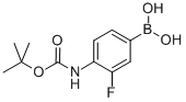4-N-叔丁氧羰基氨基-3-氟苯硼酸,218301-87-2,结构式