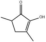 3,5-ジメチル-2-ヒドロキシ-2-シクロペンテン-1-オン 化学構造式