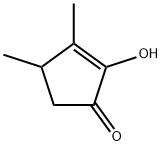 2-ヒドロキシ-3,4-ジメチル-2-シクロペンテン-1-オン 化学構造式