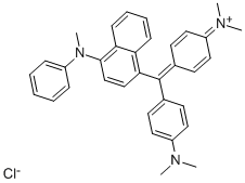 N-[4-[[4-(ジメチルアミノ)フェニル][4-(メチルフェニルアミノ)-1-ナフタレニル]メチレン]-2,5-シクロヘキサジエン-1-イリデン]-N-メチルメタンアミニウム·クロリド 化学構造式