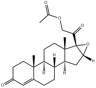 16-alpha,17-alpha-epoxy-3,20-dioxopregn-4-en-21-yl acetate Struktur