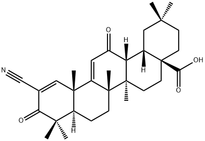 2-氰基-3,12-二氧代齐墩果-1,9-二烯-28-酸 结构式