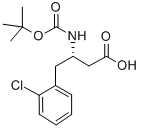 BOC-(S)-3-AMINO-4-(2-CHLORO-PHENYL)-BUTYRIC ACID 化学構造式