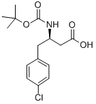 BOC-(R)-3-AMINO-4-(4-CHLORO-PHENYL)-BUTYRIC ACID 化学構造式