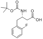 BOC-(S)-3-AMINO-4-(2-FLUORO-PHENYL)-BUTYRIC ACID 化学構造式