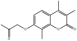 3,4,8-トリメチル-7-(2-オキソプロポキシ)-2H-クロメン-2-オン 化学構造式