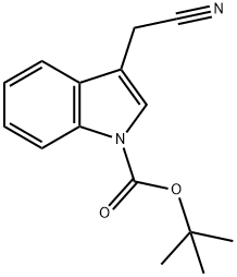 [1-(tert-Butoxycarbonyl)indol-3-yl]acetonitrile 化学構造式