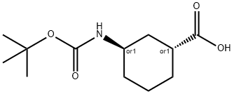 TRANS-3-TERT-ブトキシカルボニルアミノシクロヘキサンカルボン酸 化学構造式