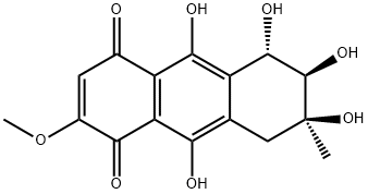 (1S)-1,2,3,4-テトラヒドロ-1,2β,3β,5,8-ペンタヒドロキシ-6-メトキシ-3-メチル-9,10-アントラキノン 化学構造式