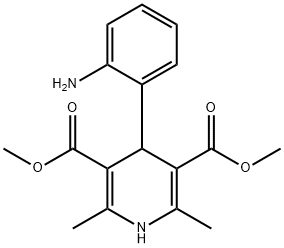 3,5-bis(methoxycarbonyl)-2,6,-dimethyl-4-(2-aminophenyl)-1,4-dihydropyridine 结构式