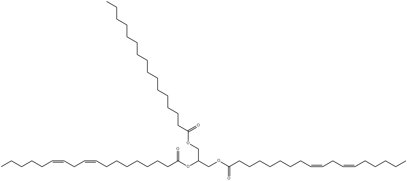 1,2-ジリノレオイル-3-パルミトイル-RAC-グリセロール 化学構造式