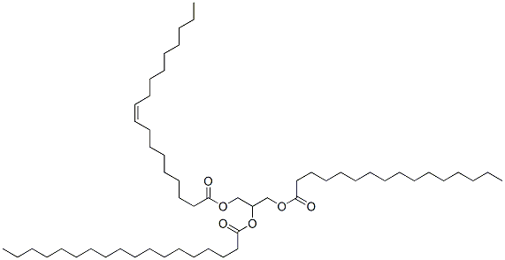 1-棕榈酰基-2-硬脂酰基-3-油酰基-RAC-甘油,2190-28-5,结构式