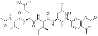 乙酰基缬氨酰谷氨酰异亮氨酰天冬氨酸-7-氨基-4-甲基香豆素 结构式