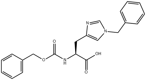 Nα-[(ベンジルオキシ)カルボニル]-Nτ-ベンジル-L-ヒスチジン 化学構造式