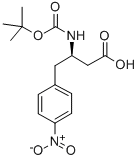 BOC-(R)-3-アミノ-4-(4-ニトロフェニル)ブタン酸 化学構造式