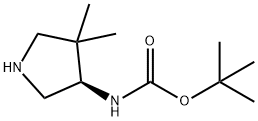 Carbamic acid, [(3R)-4,4-dimethyl-3-pyrrolidinyl]-, 1,1-dimethylethyl ester (9CI) Struktur
