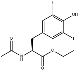 N-Acetyl-3,5-diiodo-L-tyrosine ethyl ester 化学構造式