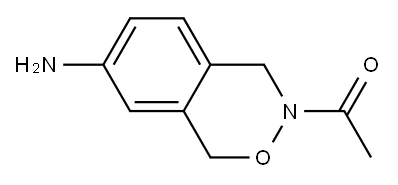 3-アセチル-3,4-ジヒドロ-1H-2,3-ベンゾオキサジン-7-アミン 化学構造式