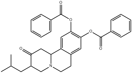 2H-Benzo[a]quinolizin-2-one,  1,3,4,6,7,11b-hexahydro-9,10-dihydroxy-3-isobutyl-,  dibenzoate  (ester)  (8CI) Structure